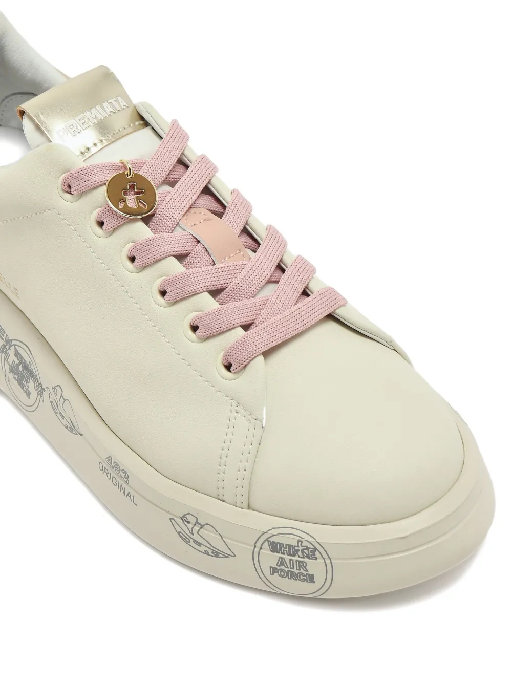 Premiata Metallic-detail Sneakers In White