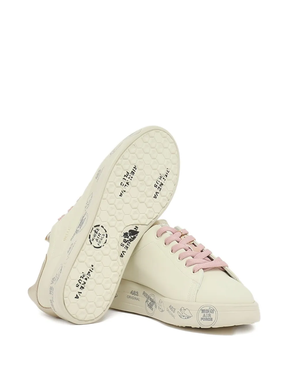 Premiata Metallic-detail Sneakers In White