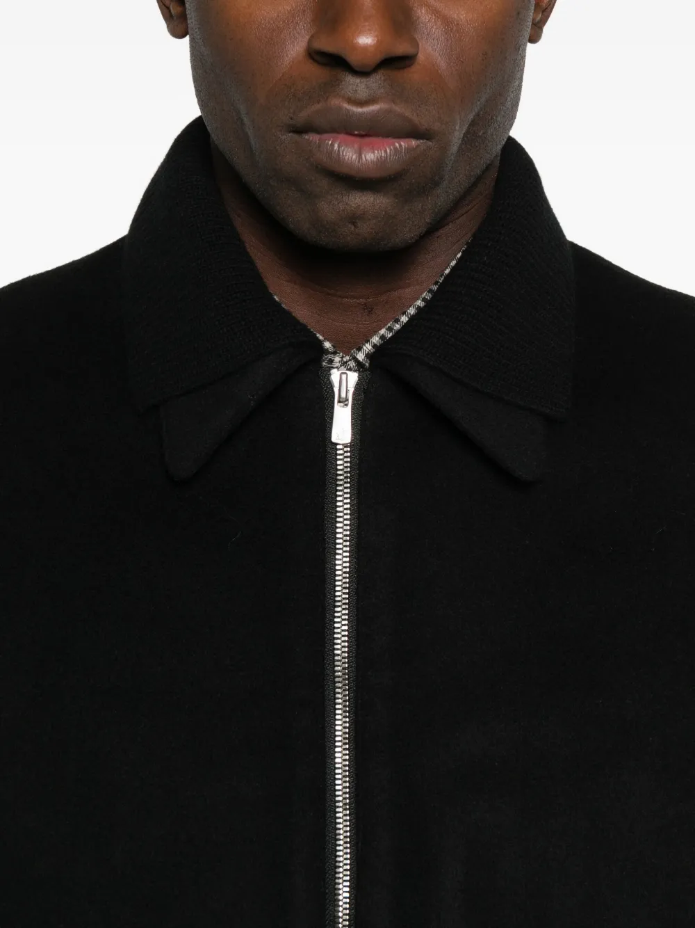 Tonywack Zip-front Patch-pocket Jacket In Black