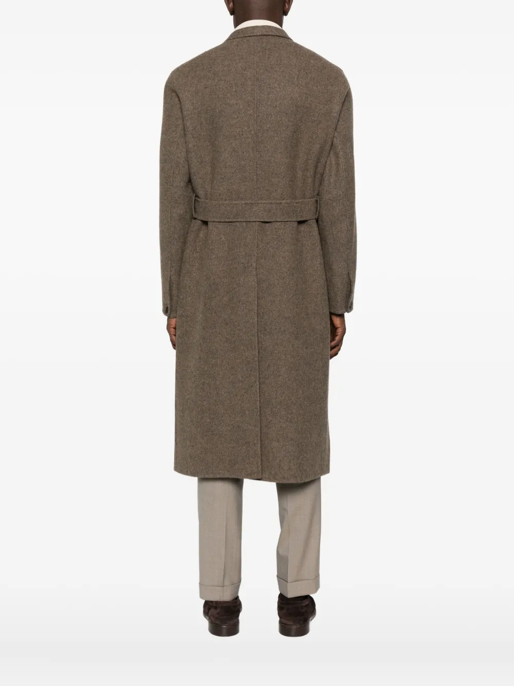 Tonywack Belted Wrap Coat In Brown