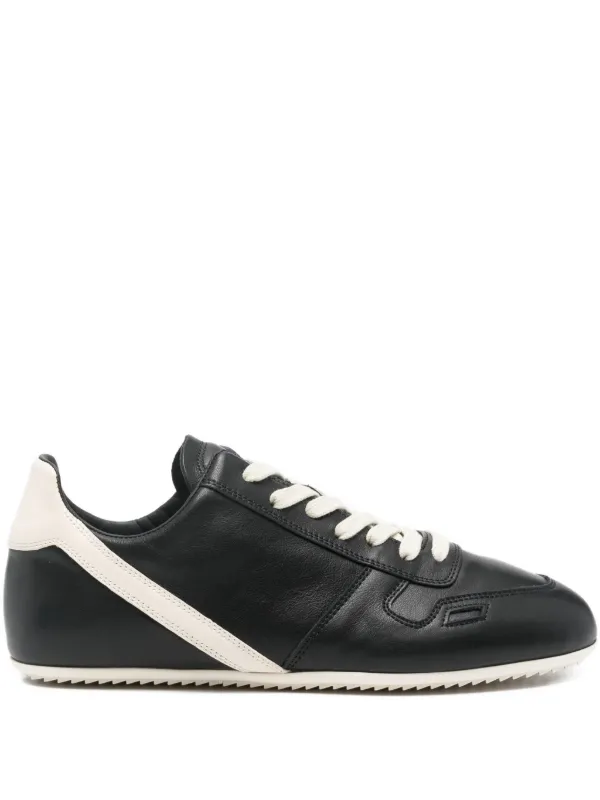 Rick Owens Leather Sneakers in Black