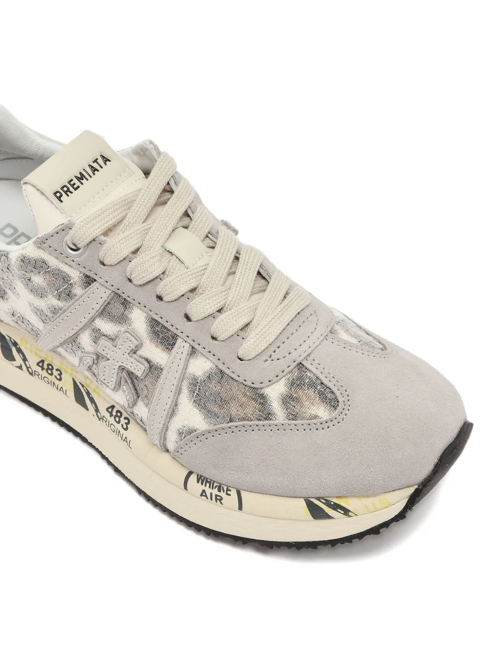 Premiata leopard-print suede sneakers Grey
