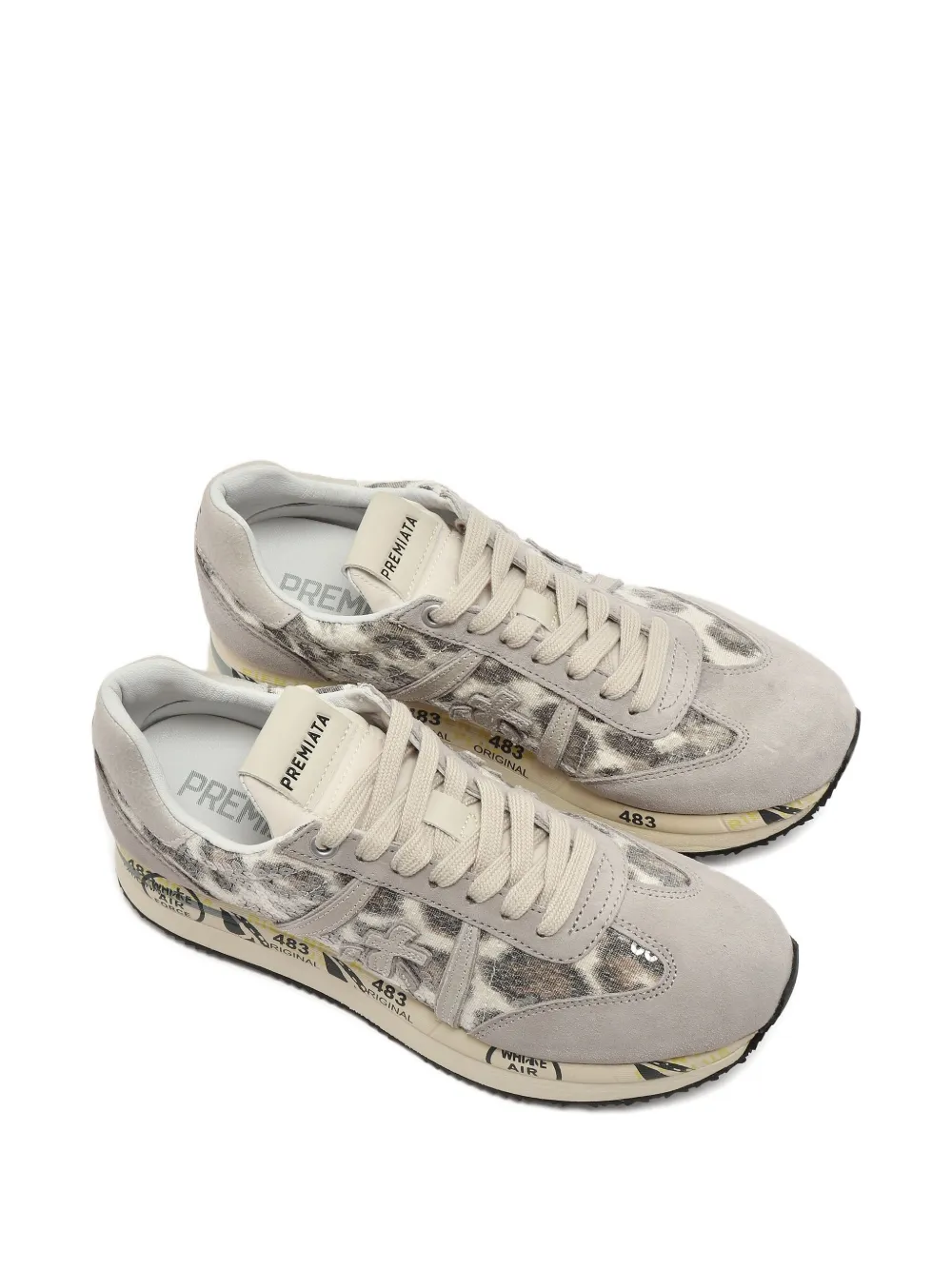 Premiata leopard-print suede sneakers Grey