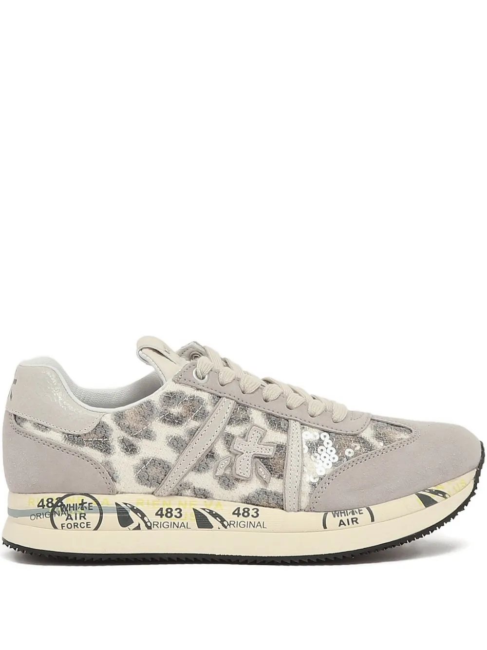 Premiata leopard-print suede sneakers Grey