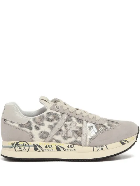 Premiata leopard-print suede sneakers