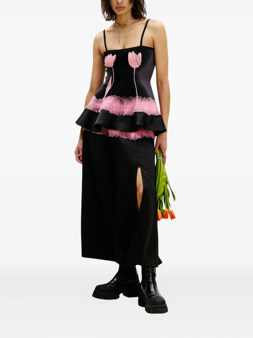PH5 needle-punch ruffled skirt - Zwart