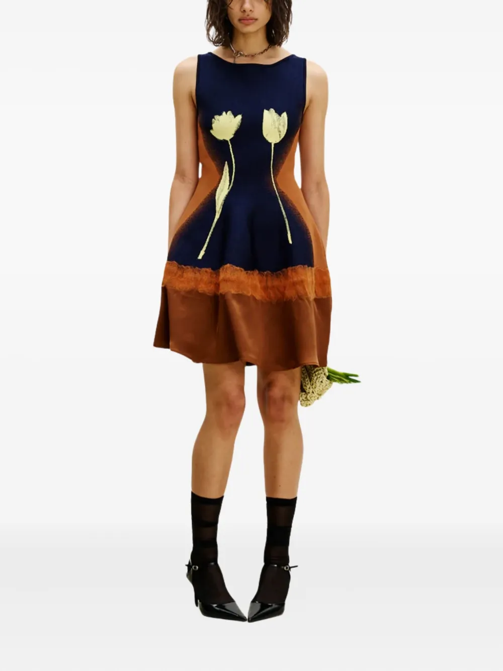 PH5 tulip-print dress - Bruin