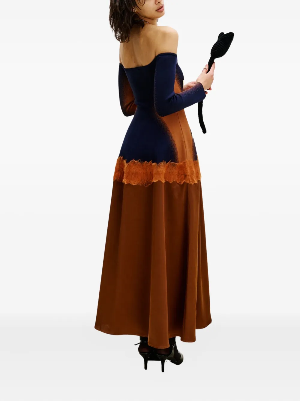 PH5 Off-shoulder midi-jurk Bruin