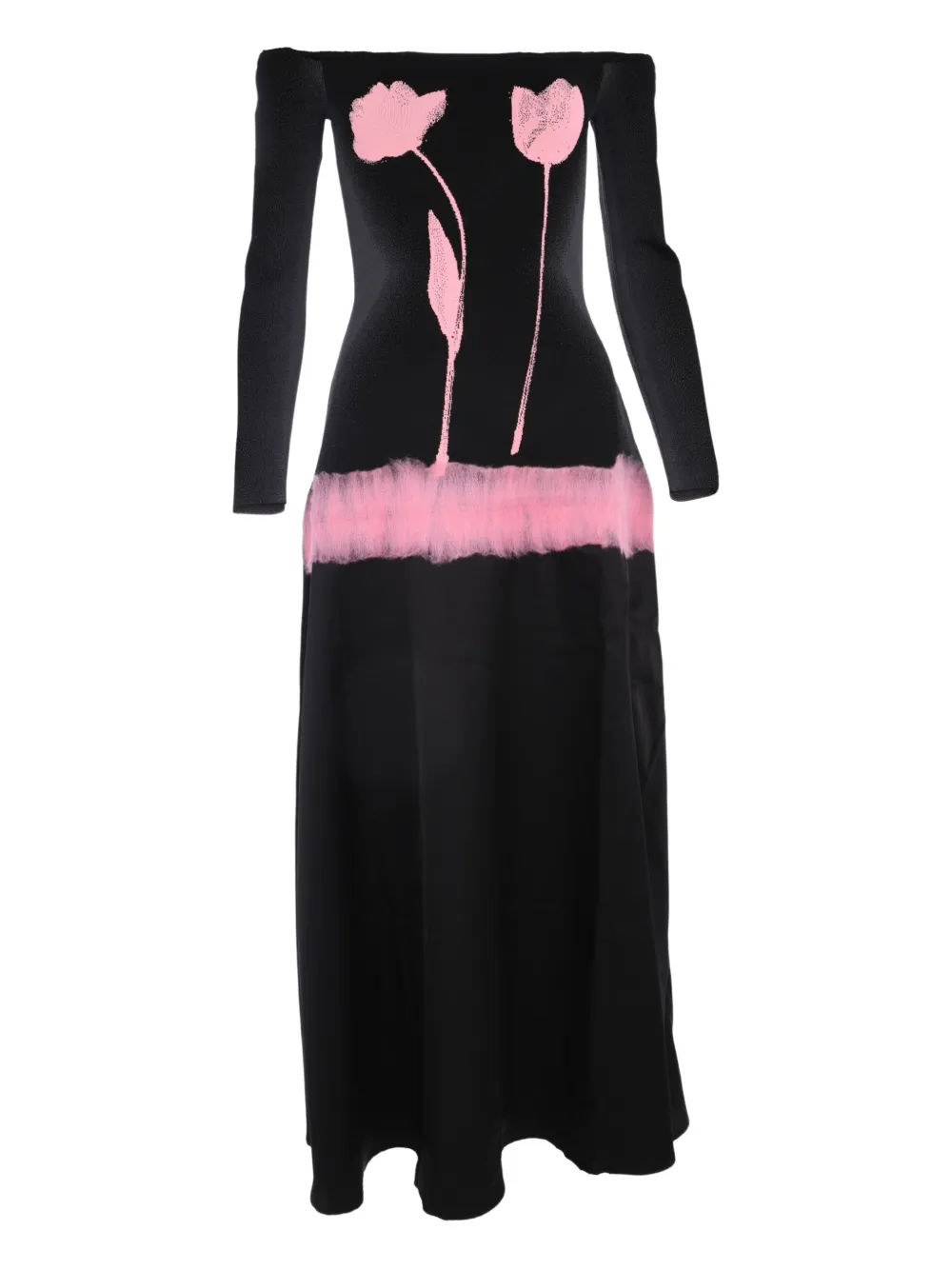 Ph5 Off-shoulder Midi Dress In Black