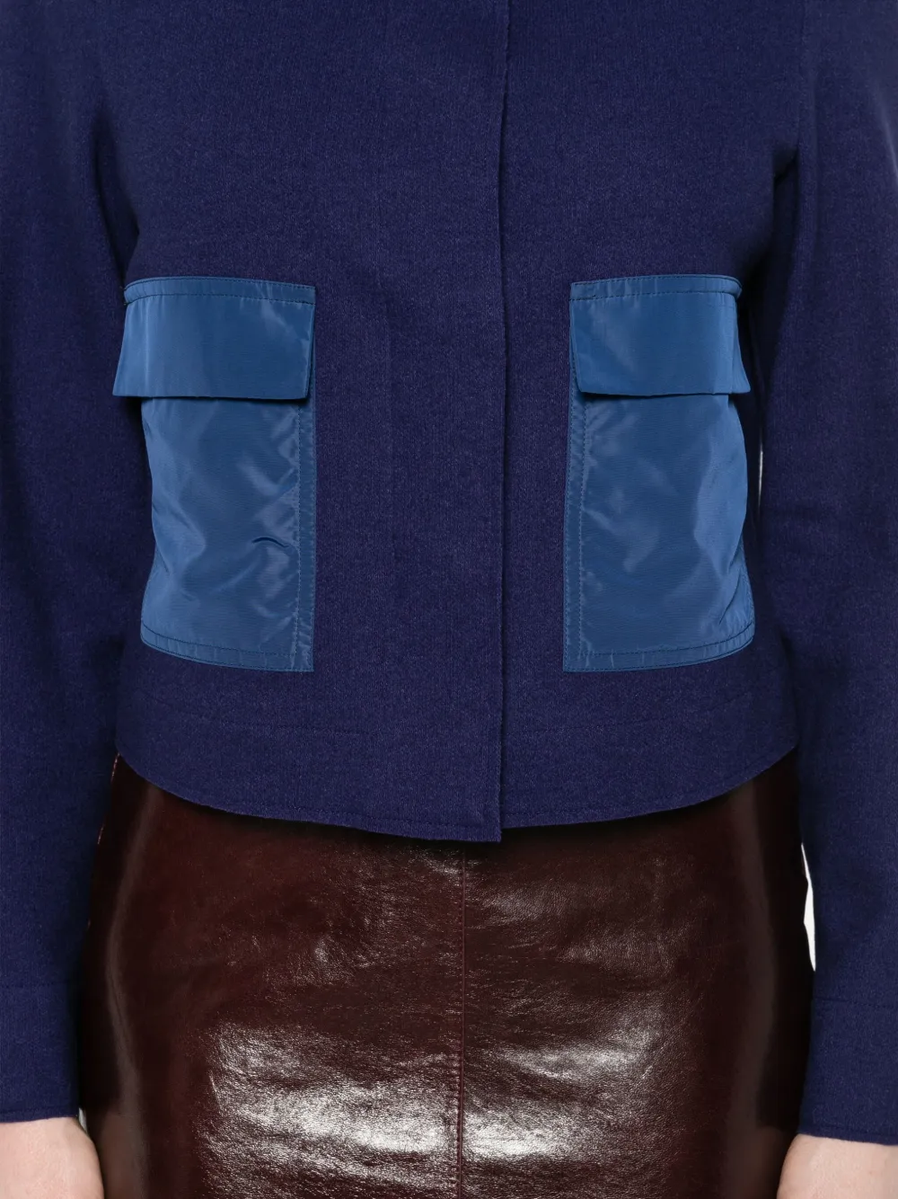 Niu Bolero met opgestikte zak Blauw