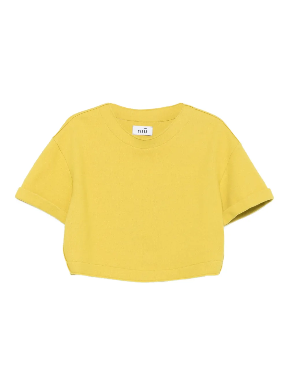 Niu short sleeve cropped T-shirt | Yellow | Image 1