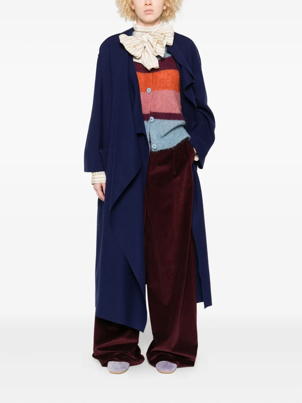 Niu Overjas met sjaal - Blauw