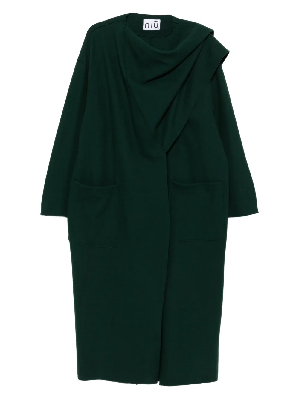 Niū Draped Coat In Green