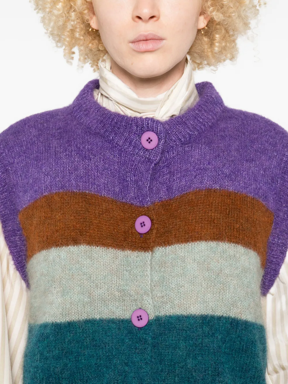 Niu Gestreept gilet Paars