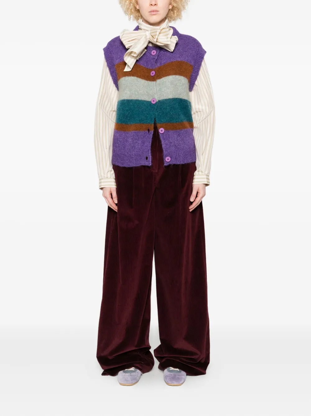 Niu stripe sleeveless gilet | Waistcoats & Gilets | Image 2