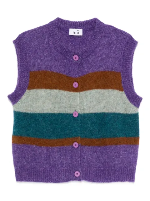 Niu stripe sleeveless gilet