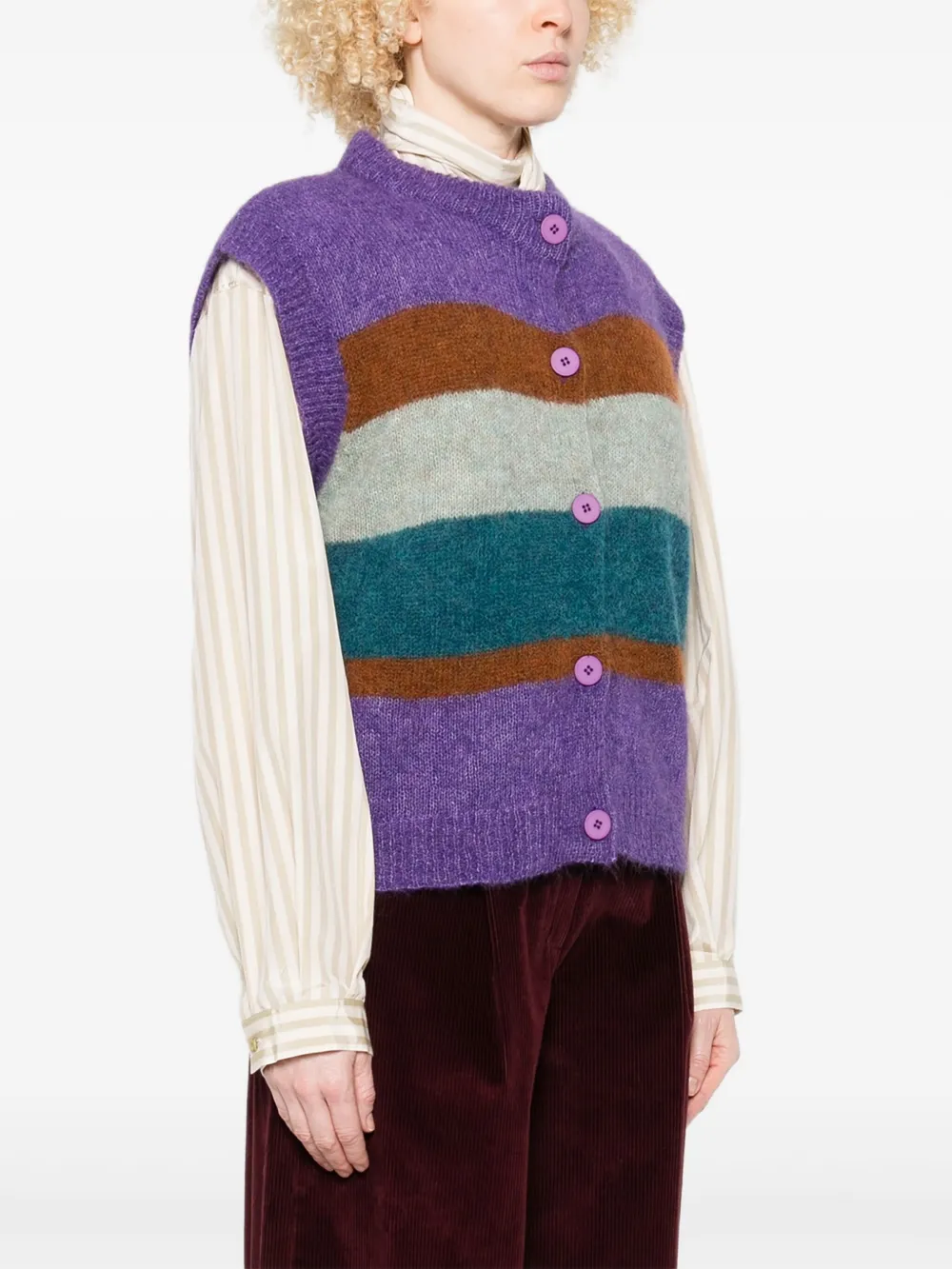 Niu Gestreept gilet Paars