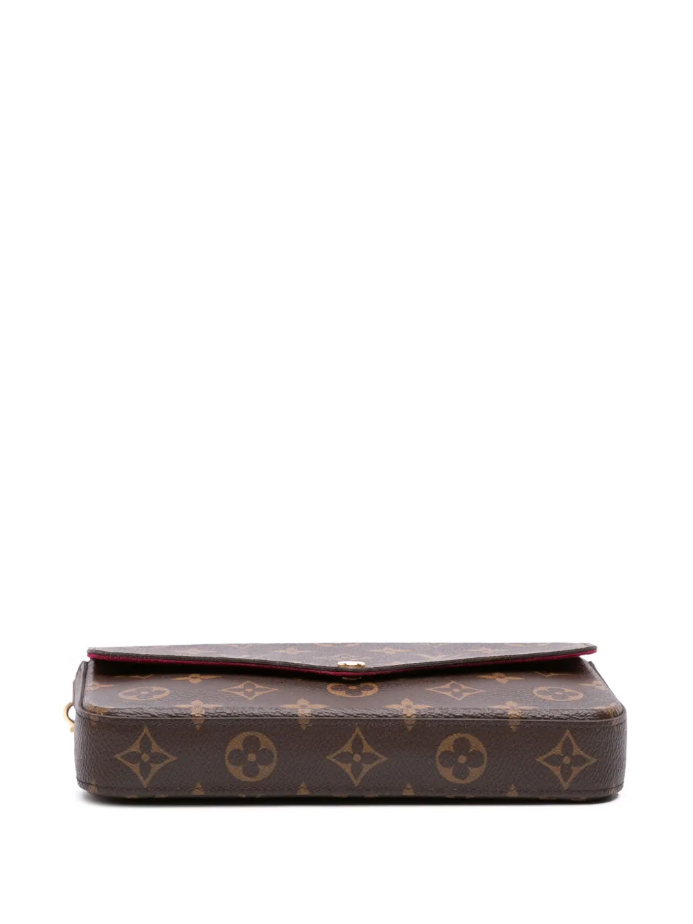 Pre-owned Louis Vuitton 2021-2025 Monogram Pochette Felicie Crossbody Bag In Brown