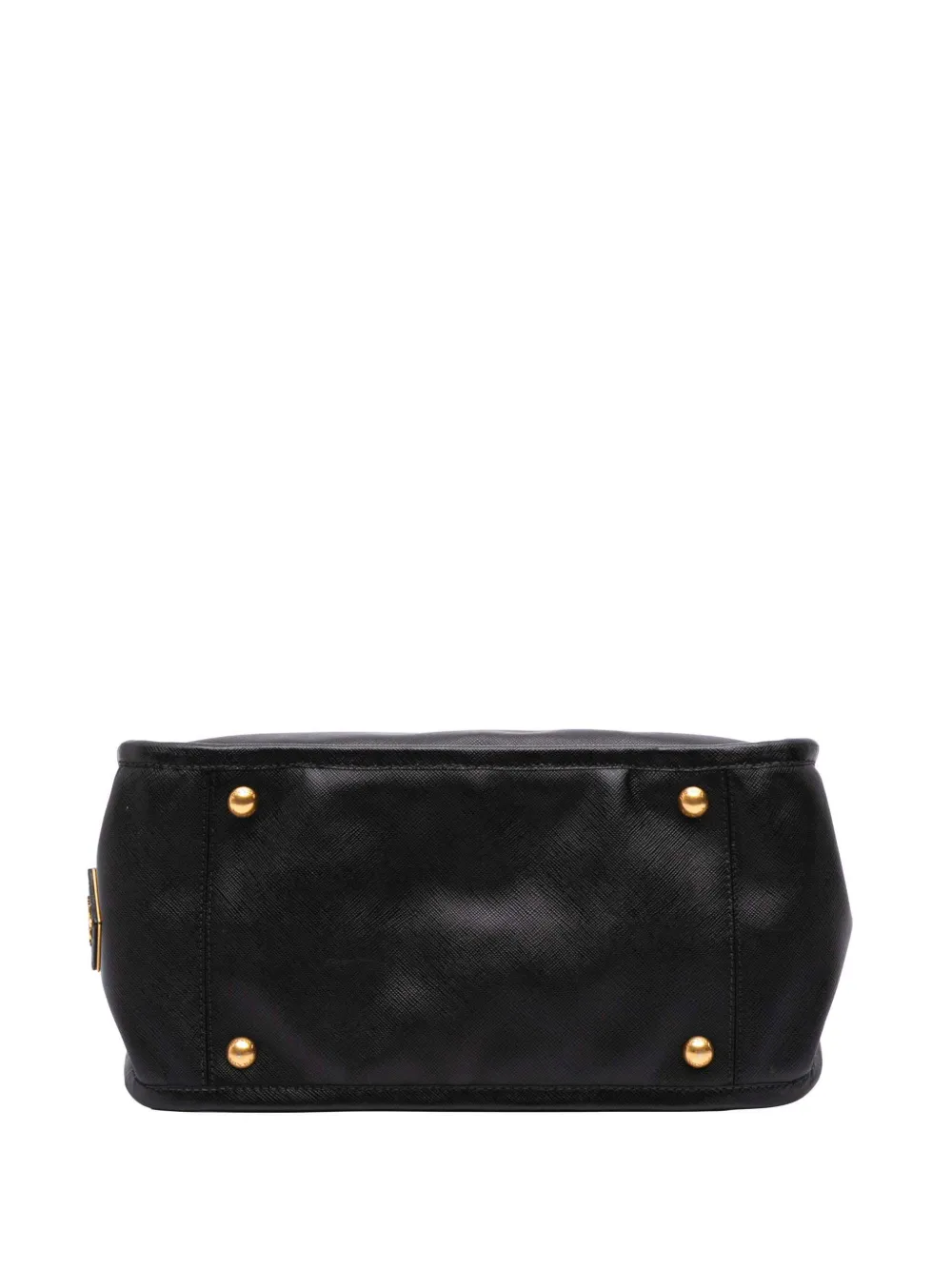 Pre-owned Prada 2010-2025 Saffiano Lucido Top Handle Frame Tote Bag In Black