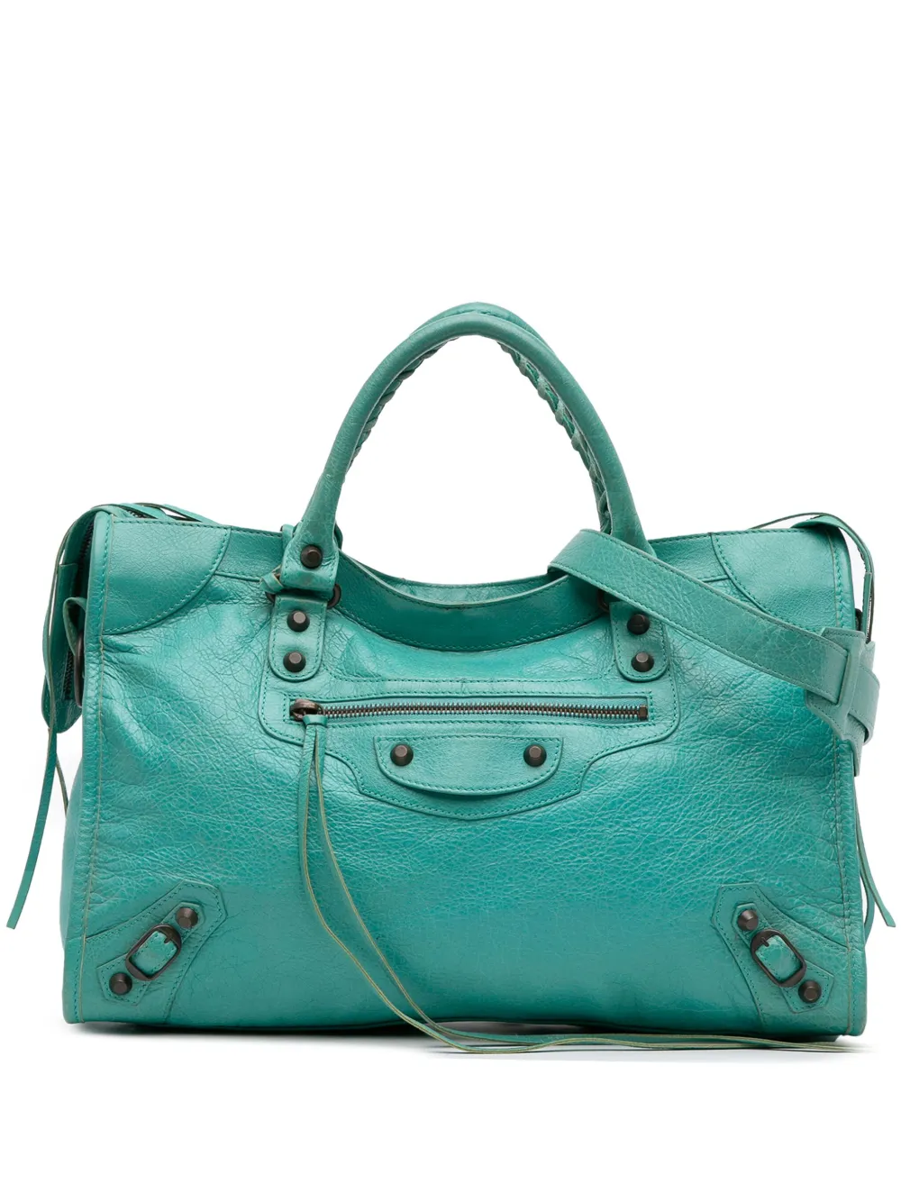 Balenciaga Pre-Owned 2013 Lambskin Motocross Classic City satchel | Blue | Image 1