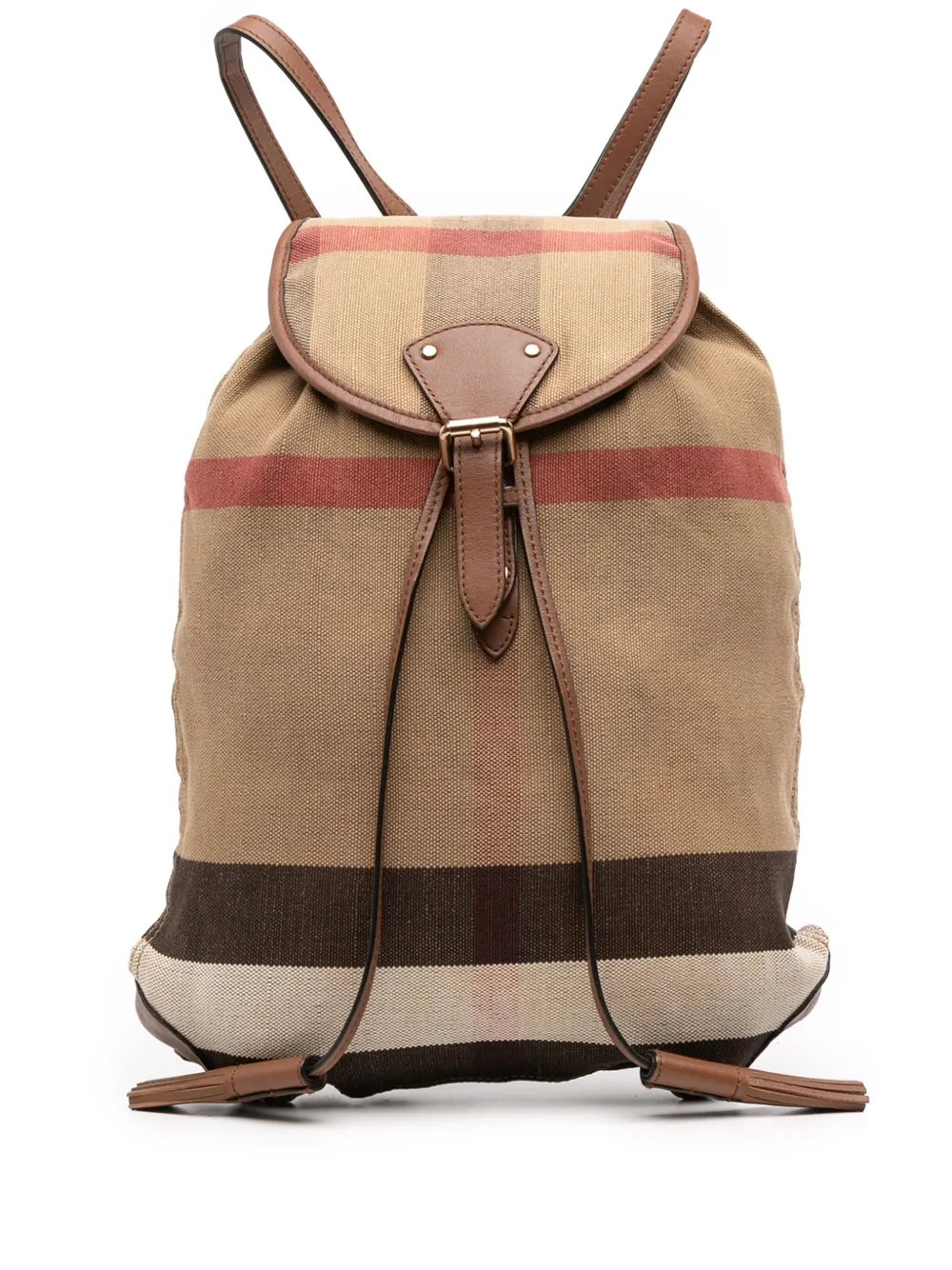 Burberry Pre-Owned 2000-2017 Mega Check Canvas Drawstring backpack | Brown | Image 1