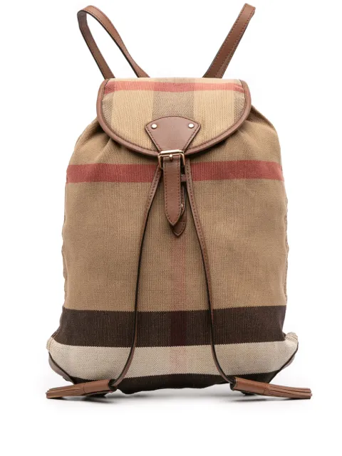 Burberry Pre-Owned 2000-2017 Mega Check Canvas Drawstring backpack