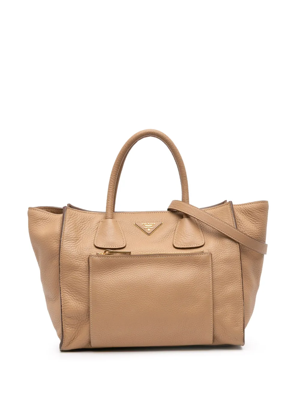 Prada Pre-Owned 2013-2025 Vitello Phenix Shopping Tote satchel | Brown | Image 1