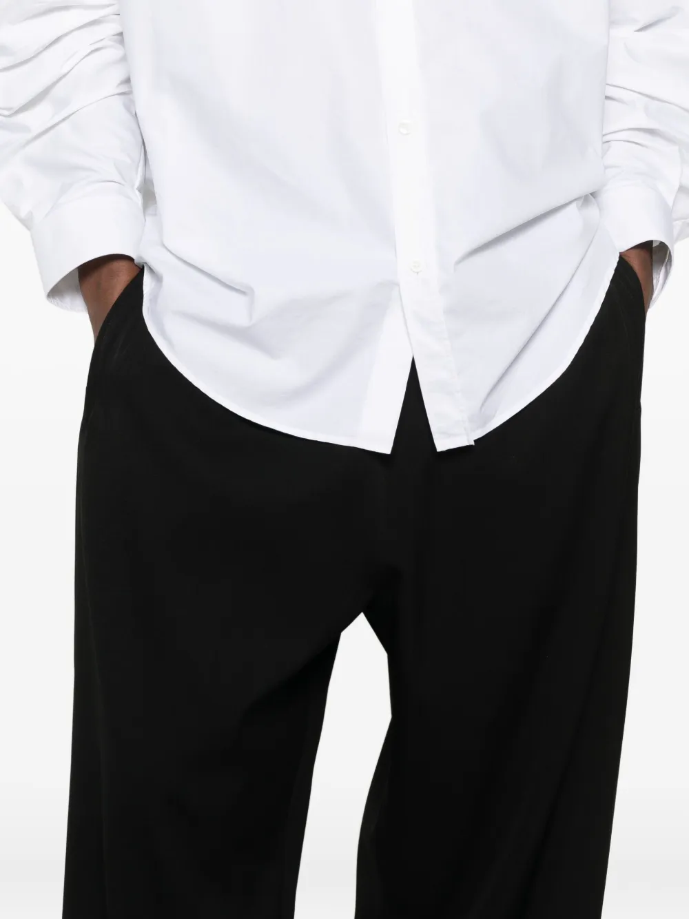 Balenciaga Elastic-waist Trousers In Black