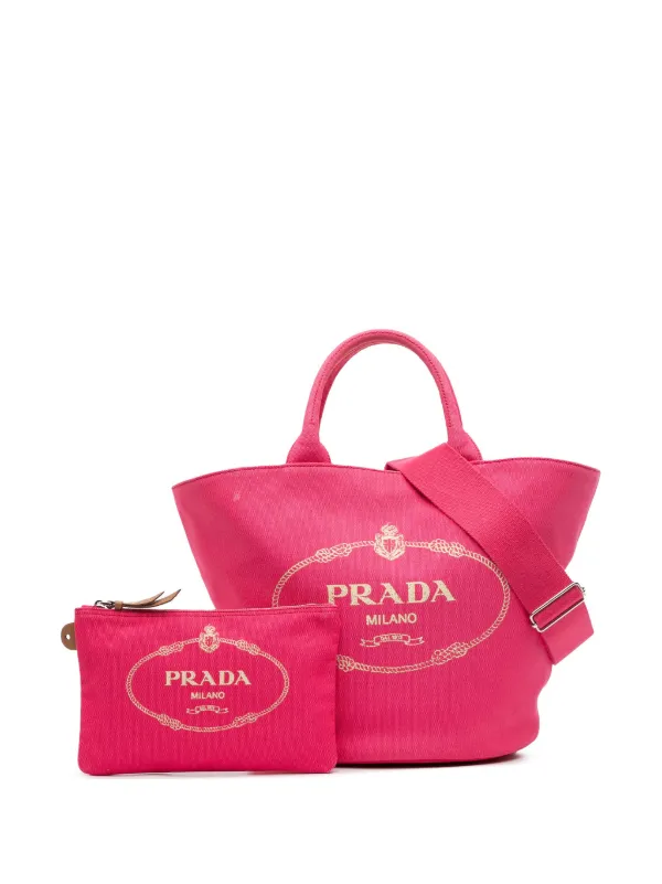 Prada Pre-Owned 2013-2025 ミディアム キャンバス カナパ ロゴ