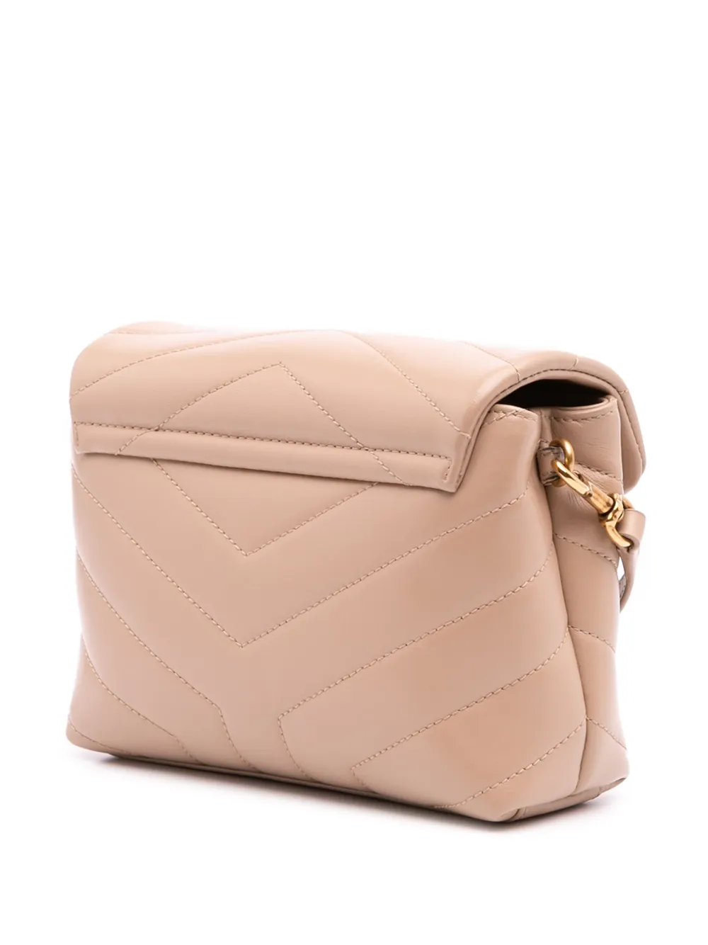 Pre-owned Saint Laurent 2021 Toy Matelasse Leather Monogram Loulou Crossbody Bag In Brown