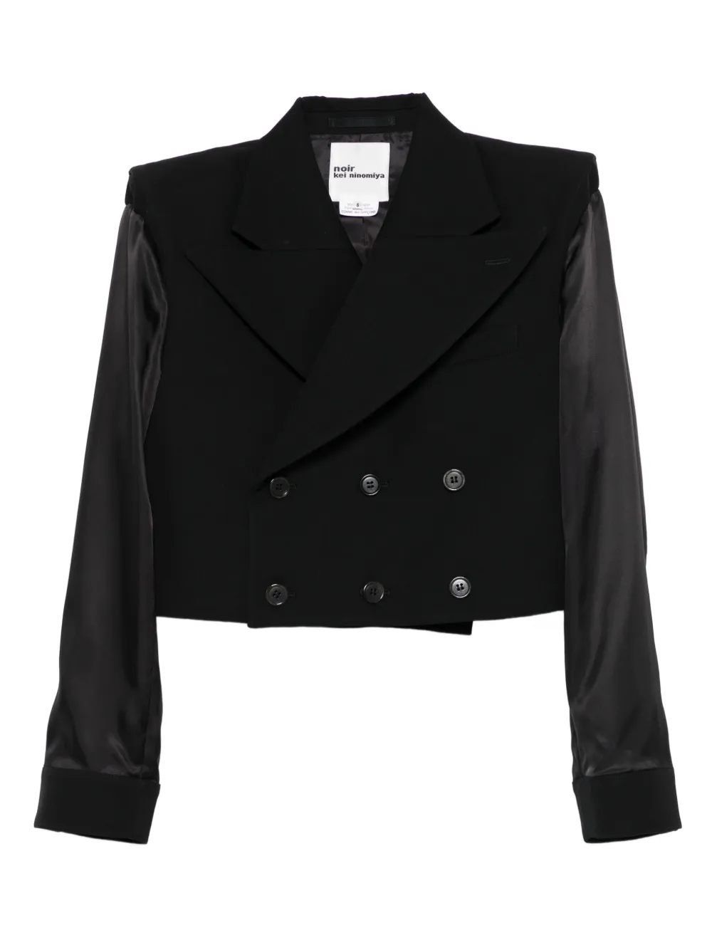 Noir Kei Ninomiya double-breasted satin-sleeve jacket | Black | Image 1