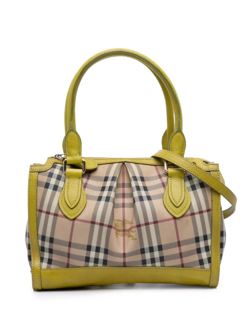 Burberry Pre-Owned 2023-2025 Haymarket Check Coated Canvas Pilgrim satchel | Brown | Image 1