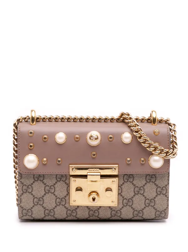 Gucci Pre-Owned 2016-2025 Small GG Supreme Pearl Studded