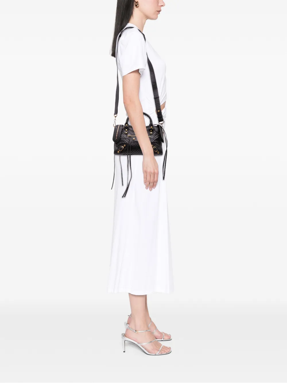 Balenciaga Pre-Owned 2018 Mini Lambskin Motocross Stadio Laser Cut Cross Classic City satchel | Pre-Owned | Image 2