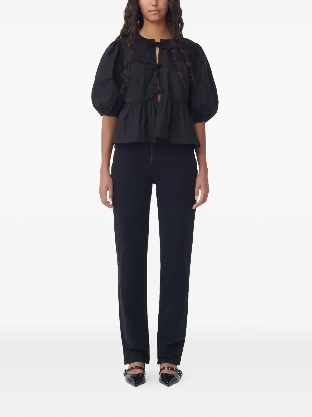 GANNI Straight jeans - Zwart