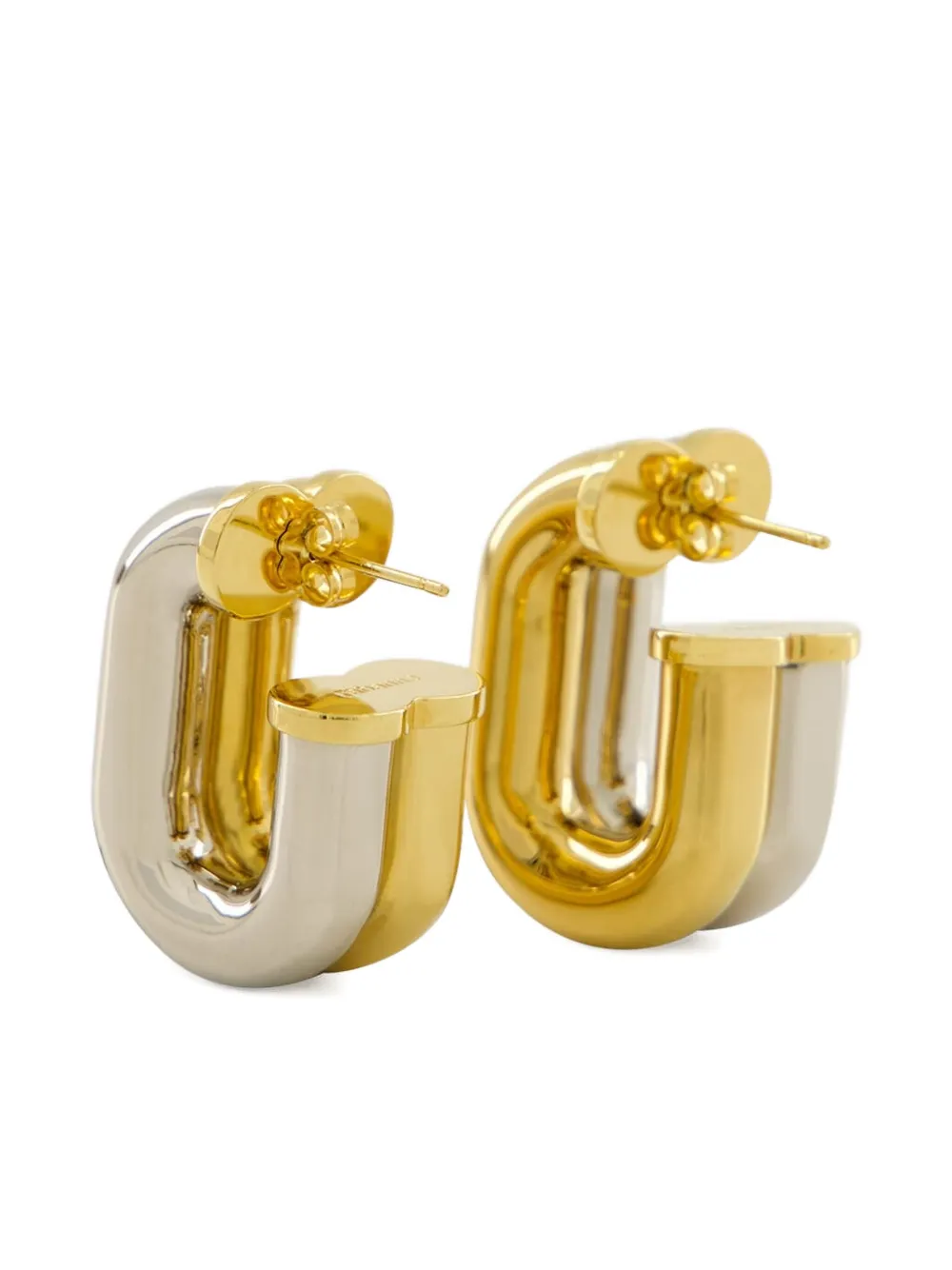 Rabanne two-tone hoop earrings - Zilver