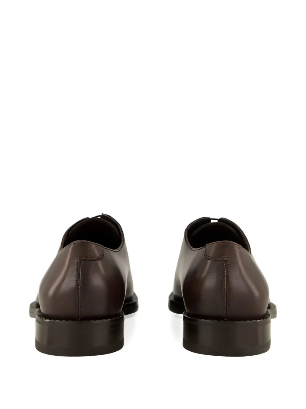 Ferragamo Man Lace-up Shoes Cocoa Size 11.5 Leather In Brown
