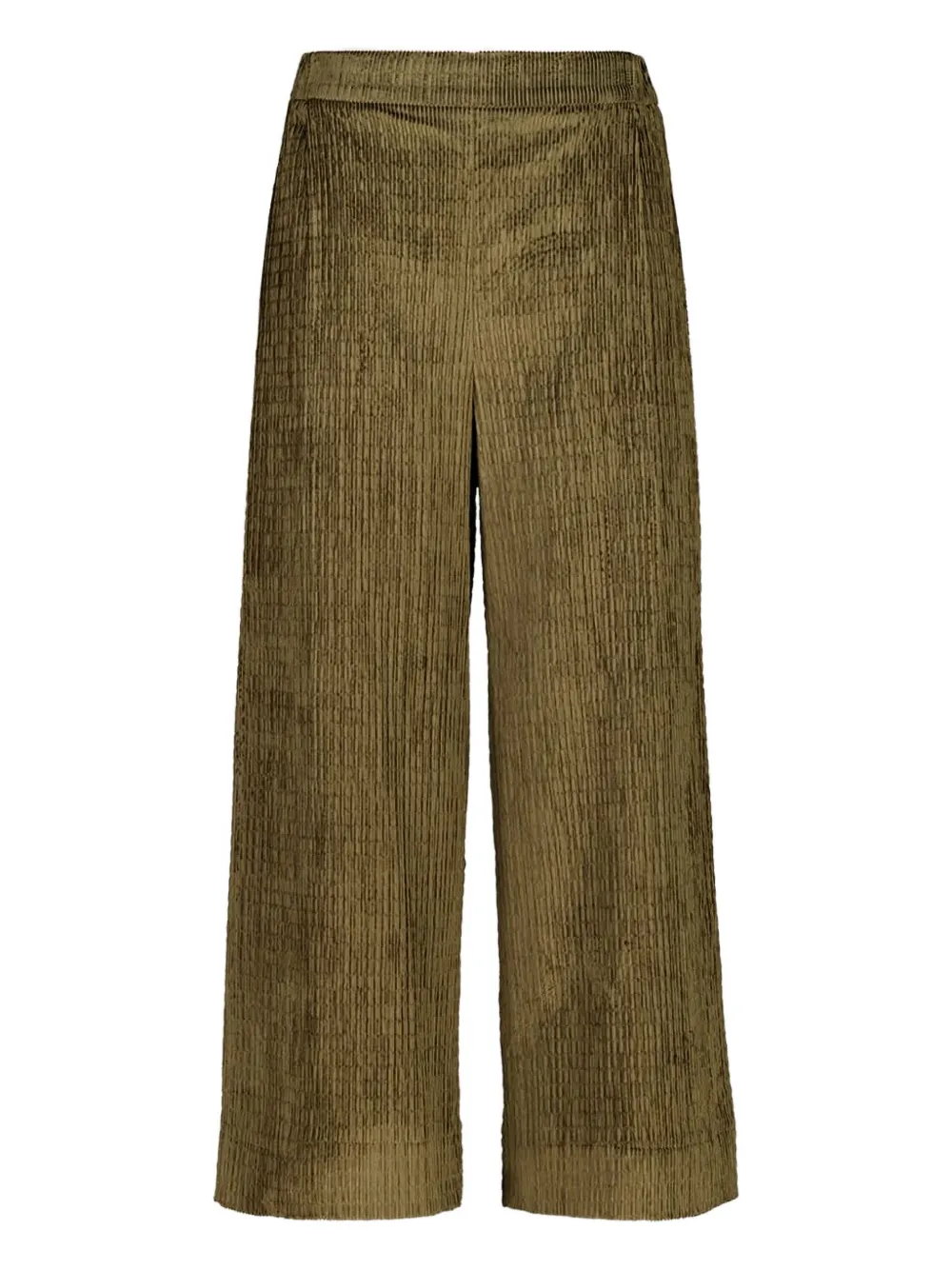 Zeus + Dione Elastic Waist Textured Culottes In Green
