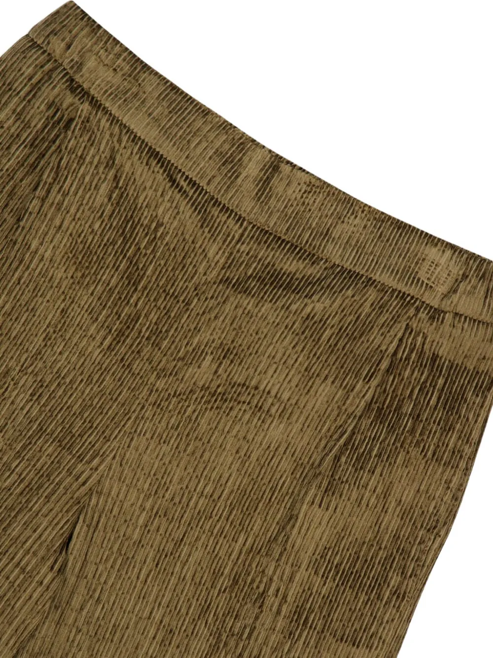 Zeus + Dione Elastic Waist Textured Culottes In Green