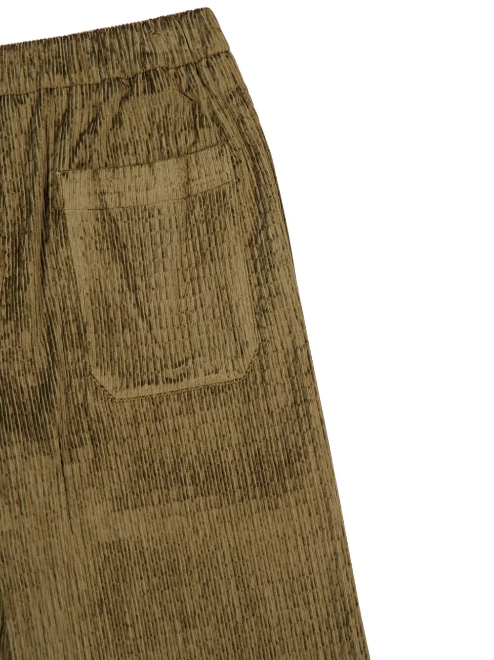 Zeus + Dione Elastic Waist Textured Culottes In Green