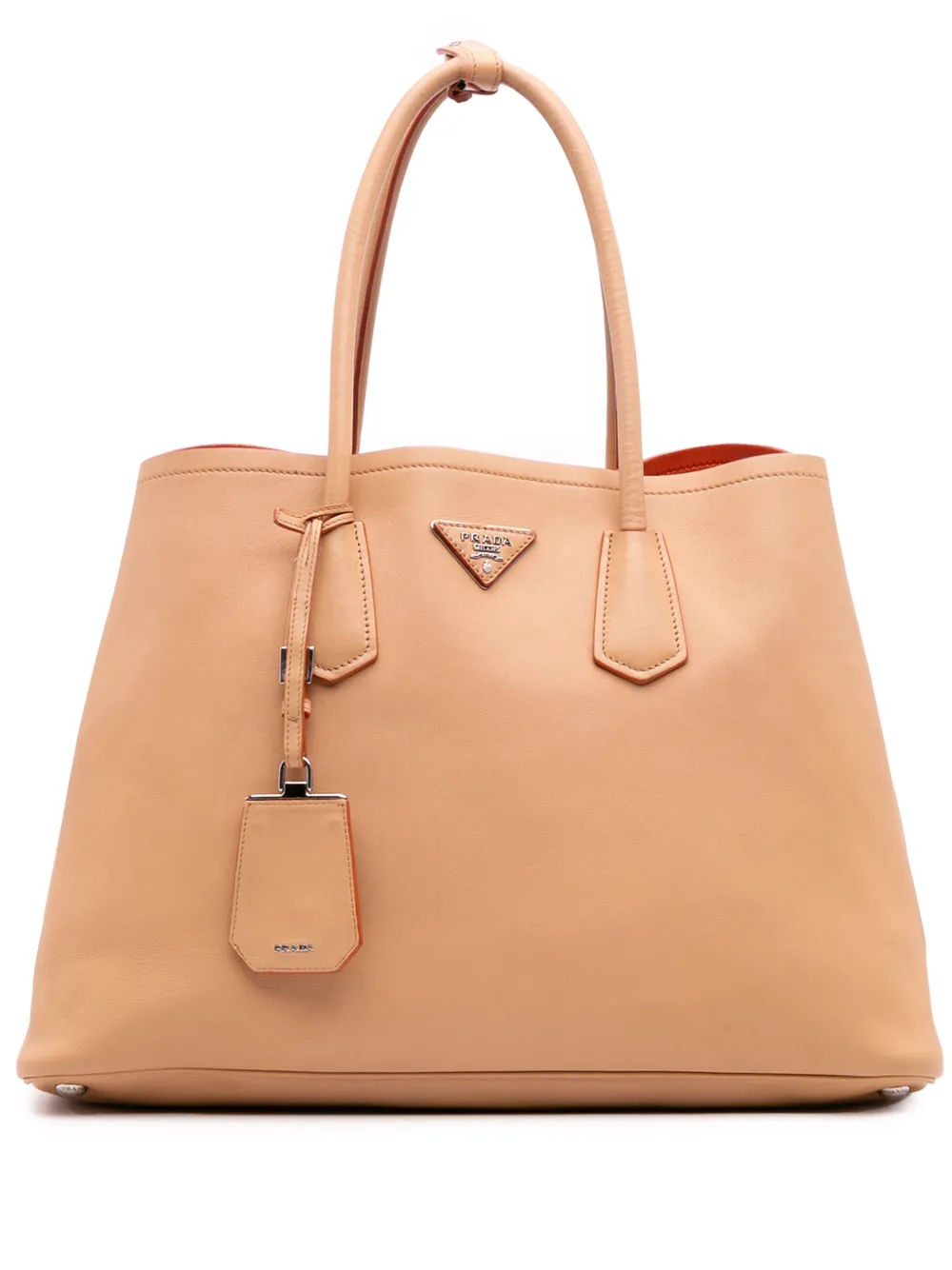 Prada Pre-Owned 2010-2025 Large City Calf Double satchel | Orange | Image 1