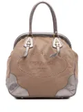 Prada Pre-Owned 2013-2025 Leather Trimmed Canvas Canapa Logo Frame tote bag - Brown