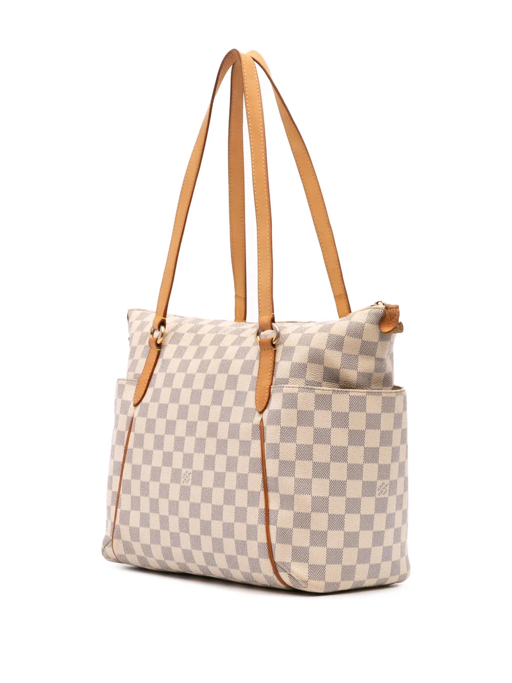 Pre-owned Louis Vuitton 2011 Damier Azur Totally Mm Tote Bag In White