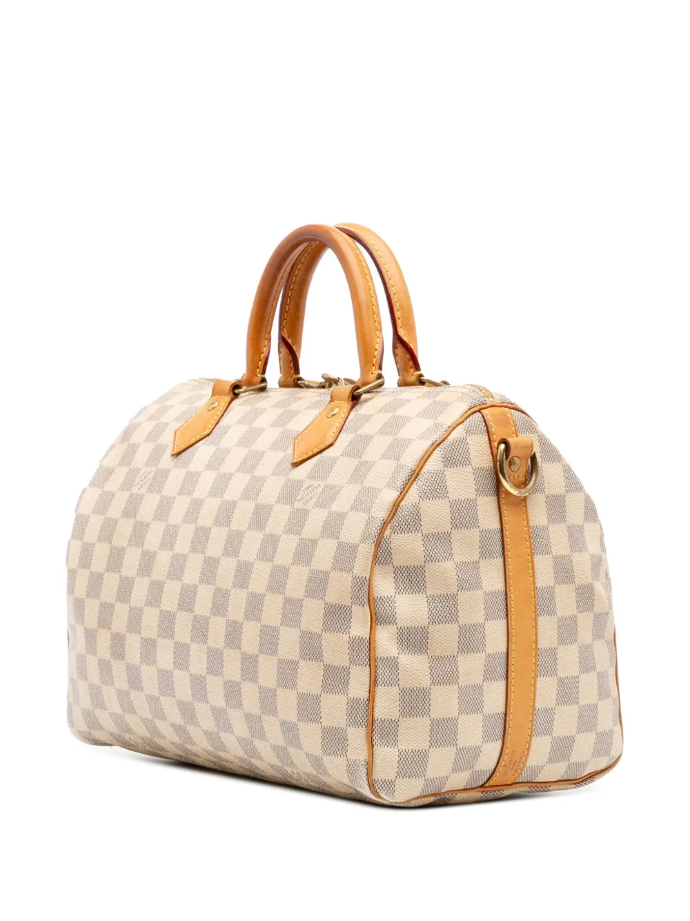 Pre-owned Louis Vuitton 2014 Damier Azur Speedy Bandouliere 30 Satchel In White