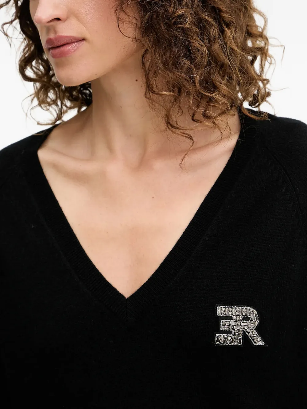 Ermanno Scervino Trui met V-hals en lange mouwen Zwart