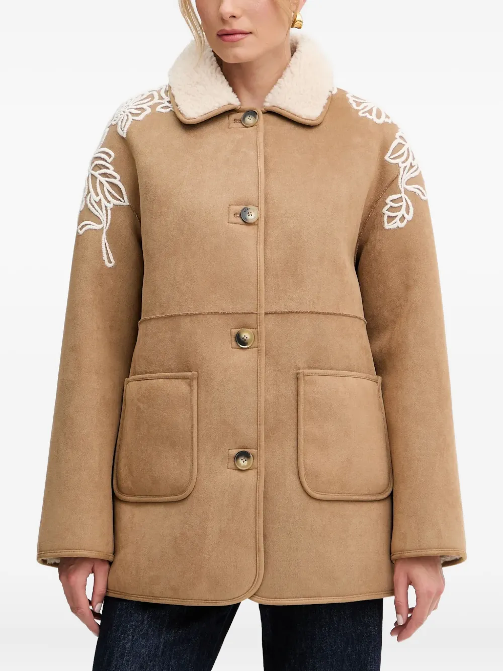 Ermanno Scervino Mantel mit Shearling-Futter | Braun | Image 1
