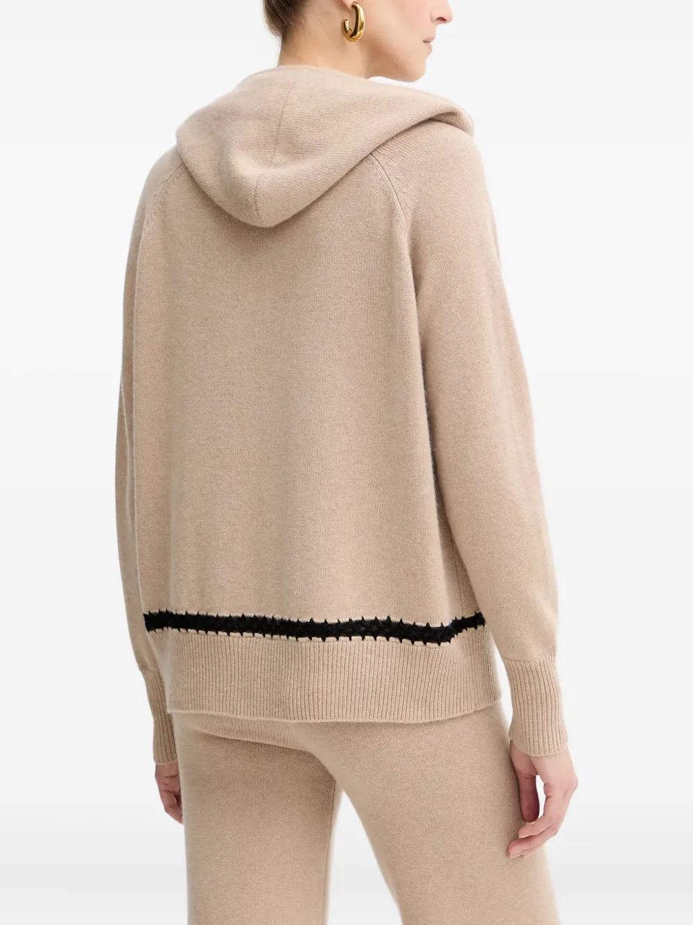 Ermanno Scervino Zip-up Logo-appliqué Hoodie In Neutral