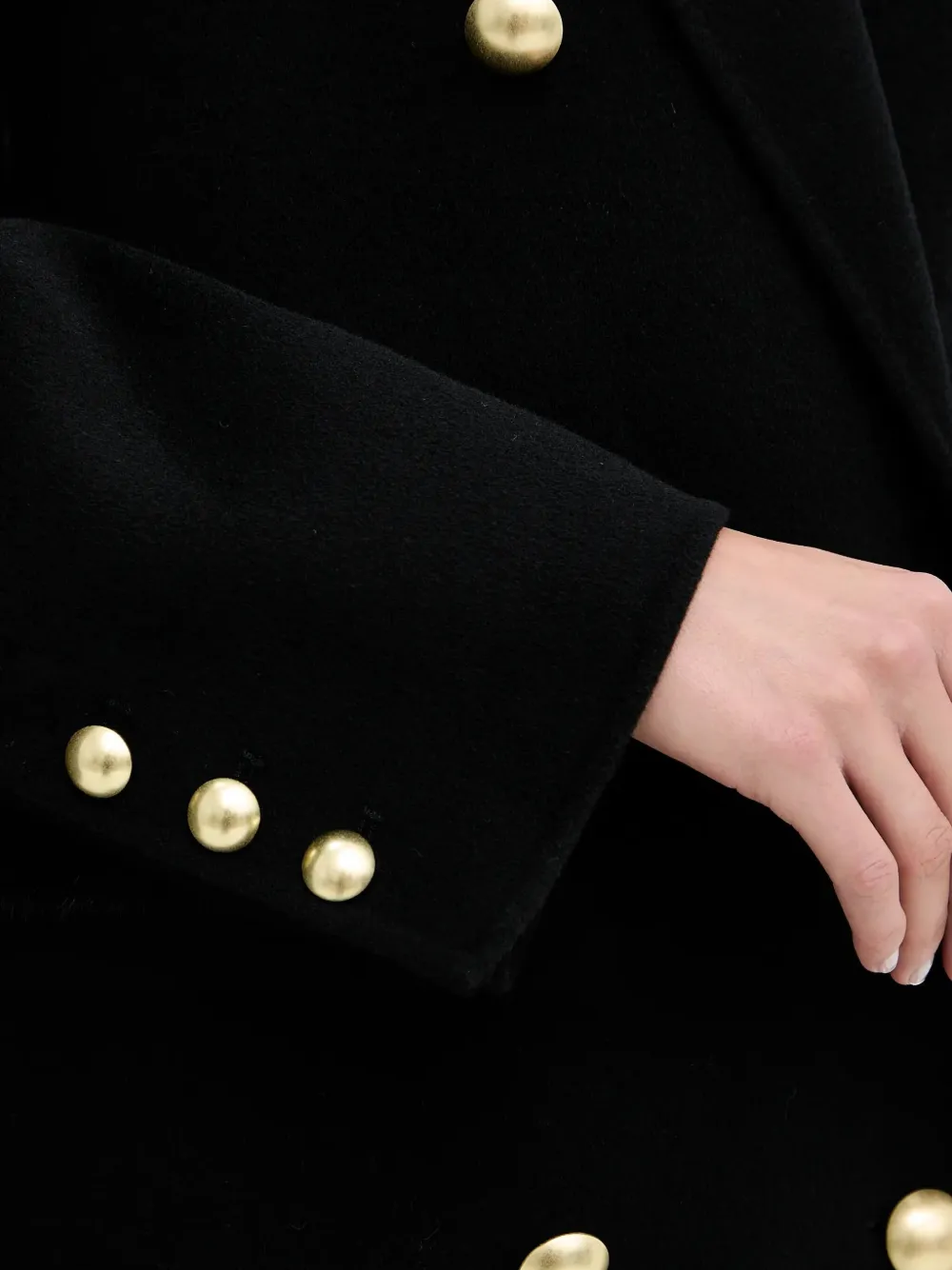 Ermanno Scervino Mantel met dubbele rij knopen Zwart