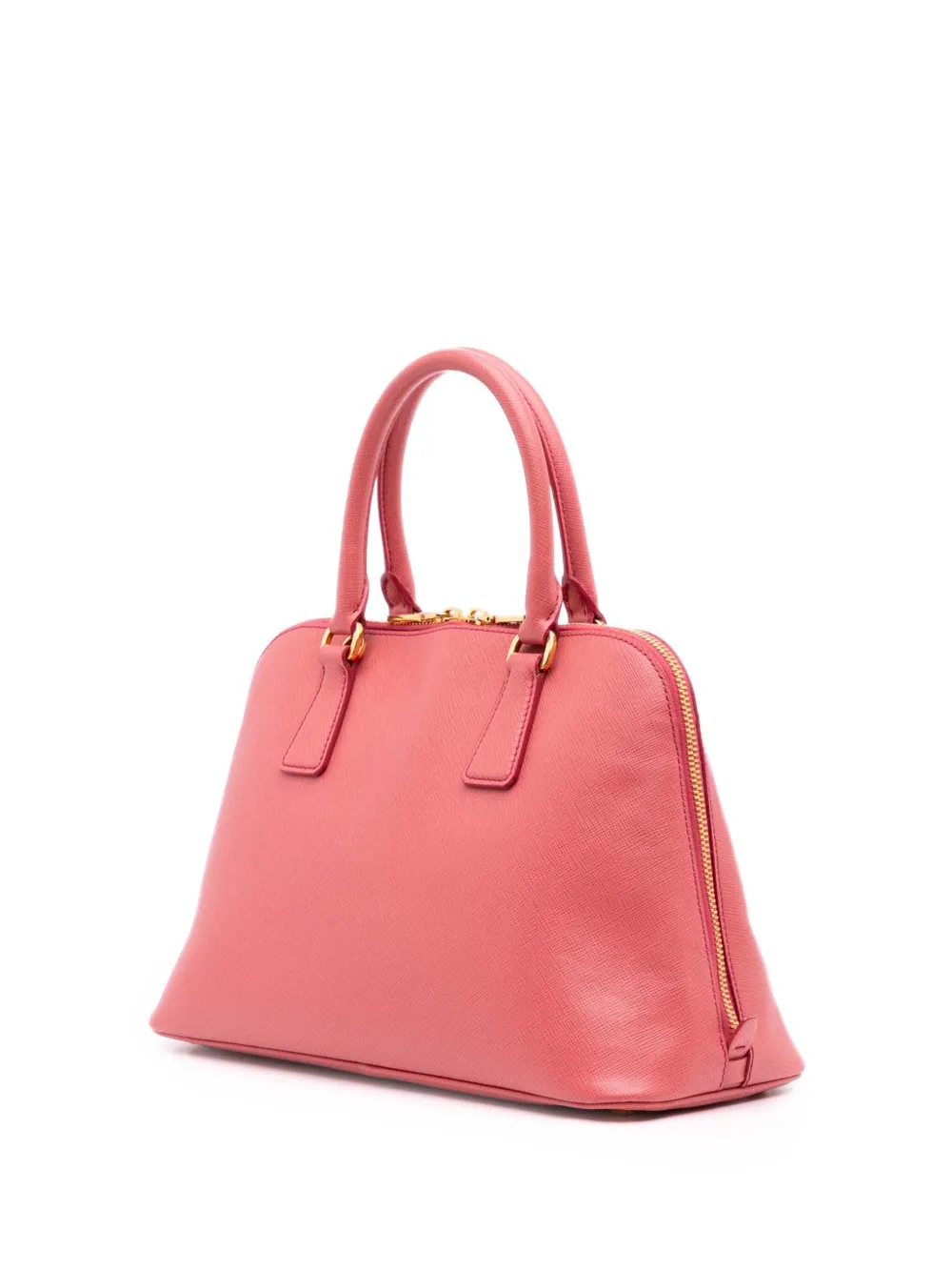 Pre-owned Prada 2021-2025 Medium Saffiano Lux Promenade Satchel In Pink
