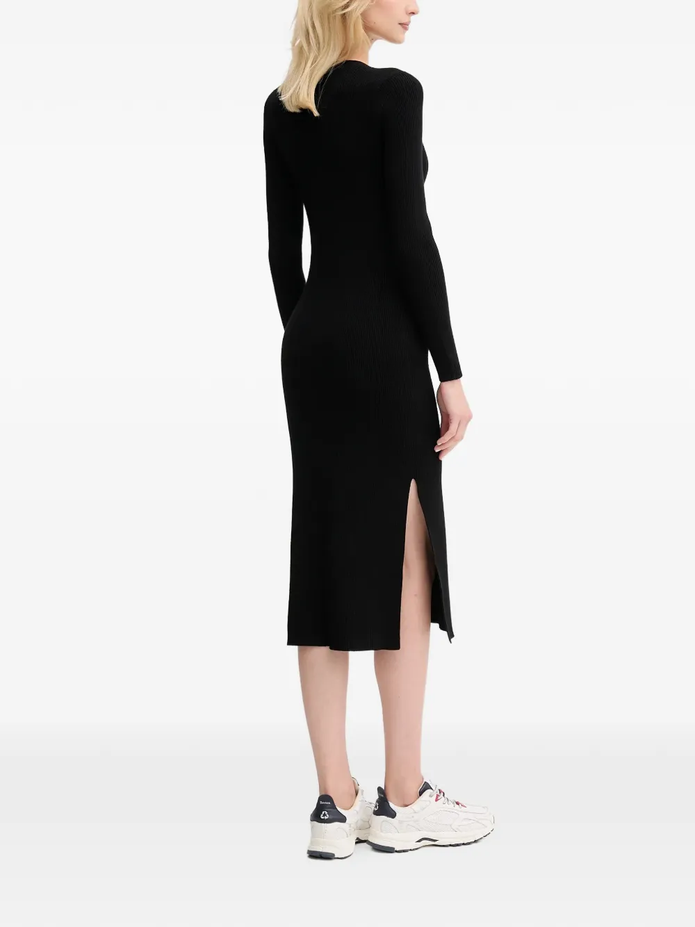 Lacoste Midi-jurk met V-hals Zwart